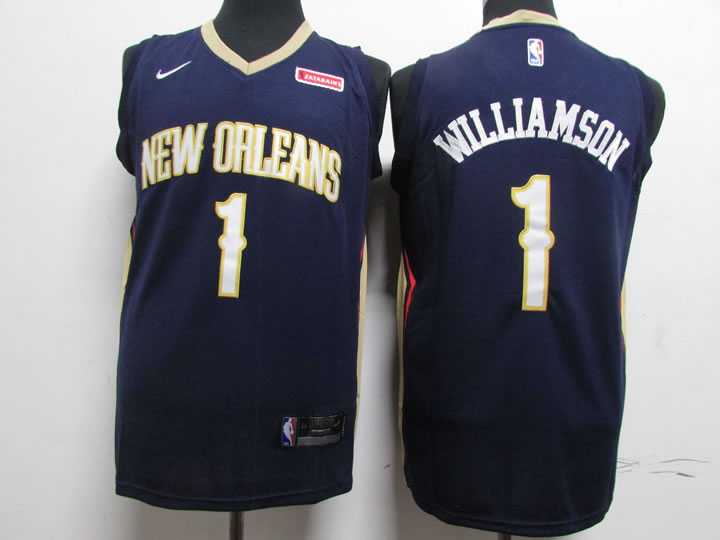 Pelicans 1 Zion Williamson Navy Earned Edition Nike Swingman Jersey