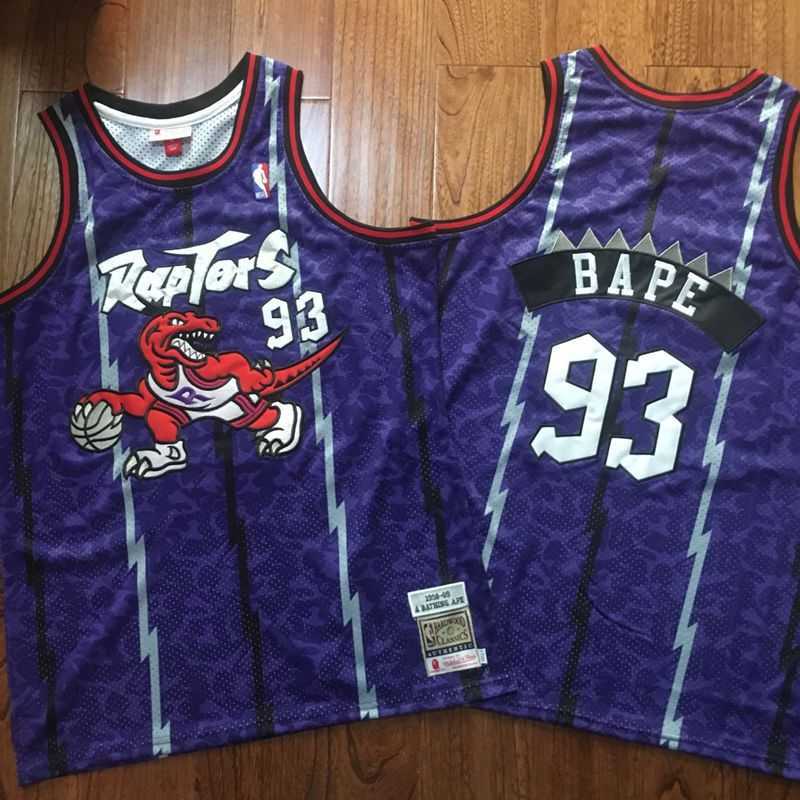 Raptors 93 Bape Purple 1998 99 Hardwood Classics Jersey