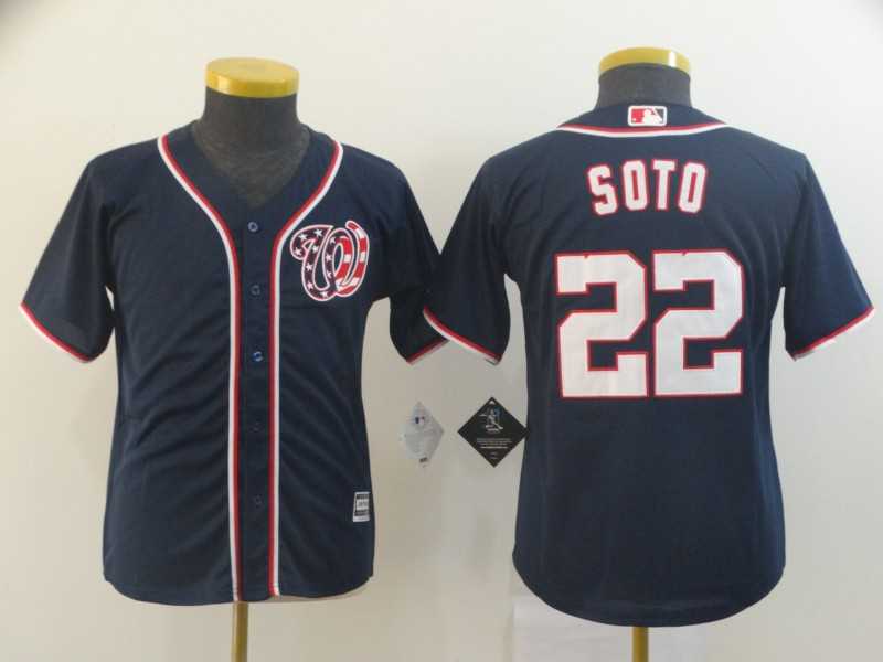 Youth Nationals 22 Juan Soto Navy Cool Base Jersey