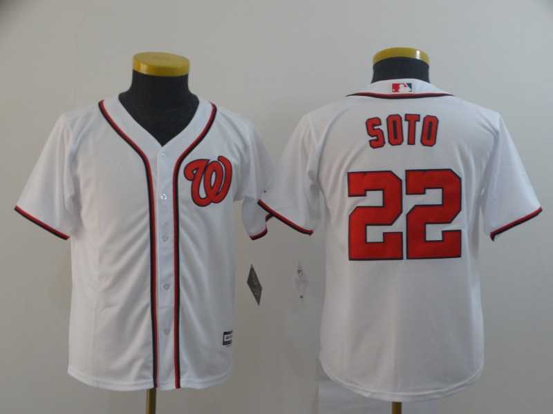 Youth Nationals 22 Juan Soto White Cool Base Jersey