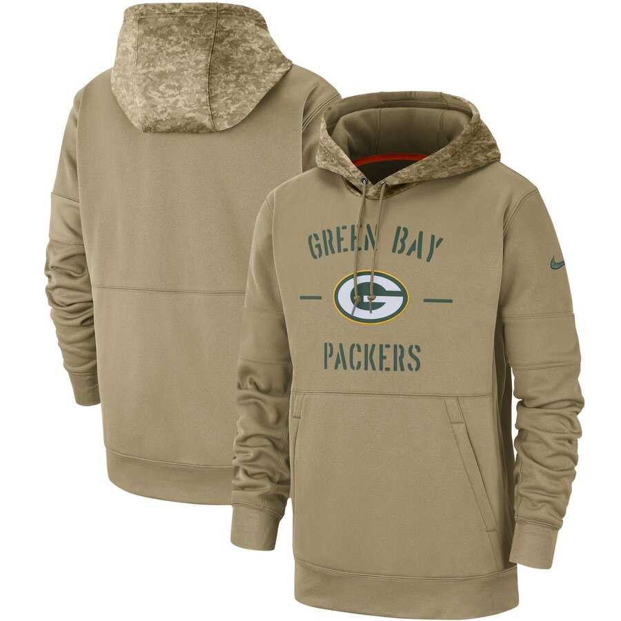Green Bay Packers 2019 Salute To Service Sideline Therma Pullover Hoodie