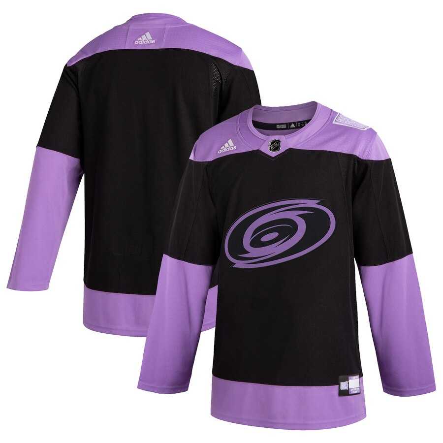 Hurricanes Blank Black Purple Hockey Fights Cancer Adidas Jersey Dzhi