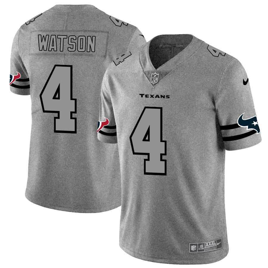 Nike Texans 4 Deshaun Watson 2019 Gray Gridiron Gray Vapor Untouchable Limited Jersey Dyin