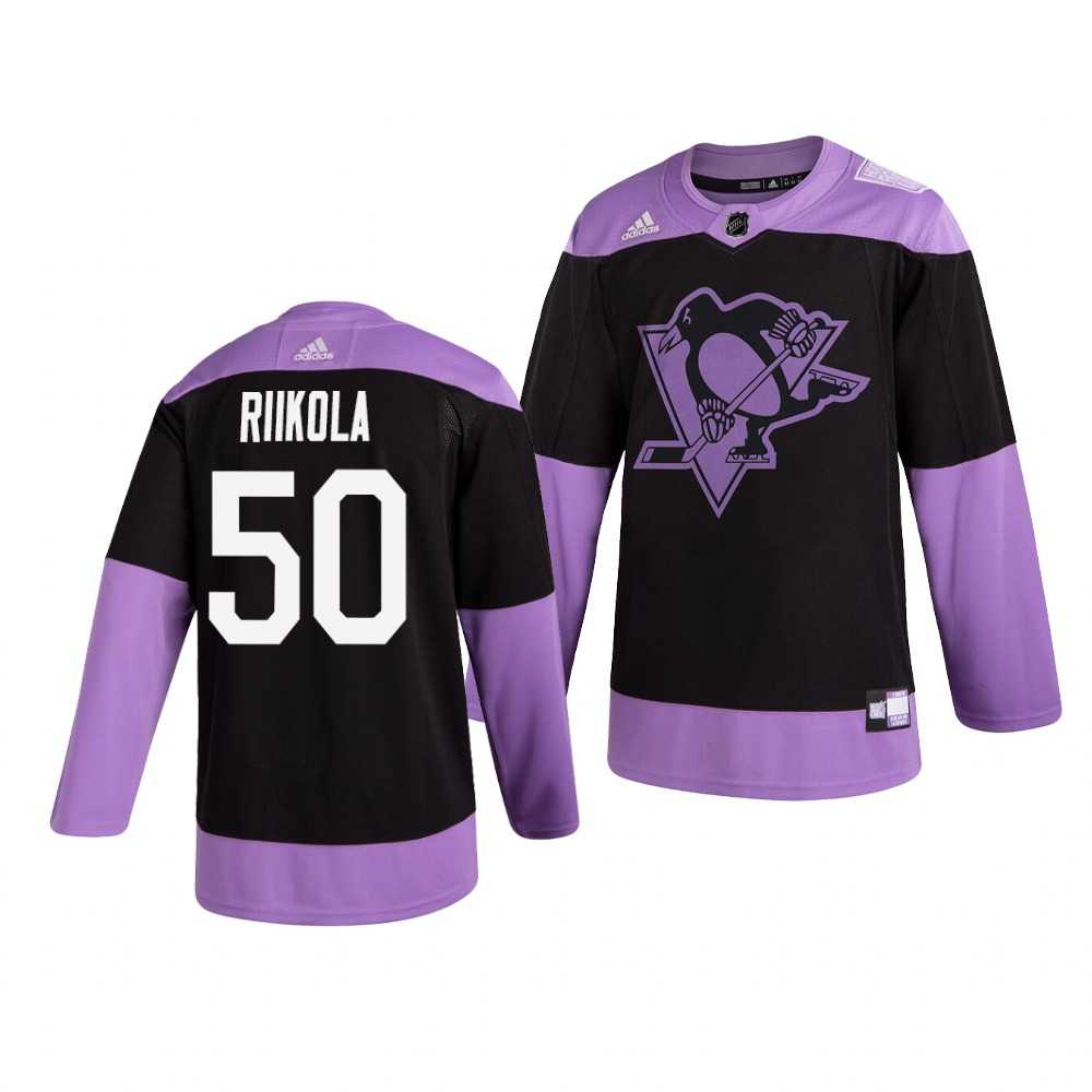 Penguins 50 Juuso Riikola Black Purple Hockey Fights Cancer Adidas Jersey Dzhi