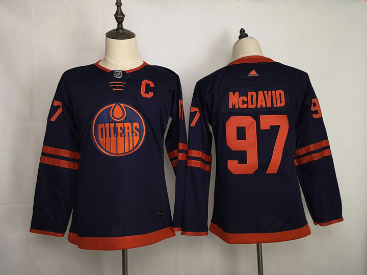 Youth Oilers 97 Connor McDavid Navy 50th anniversary Adidas Jersey