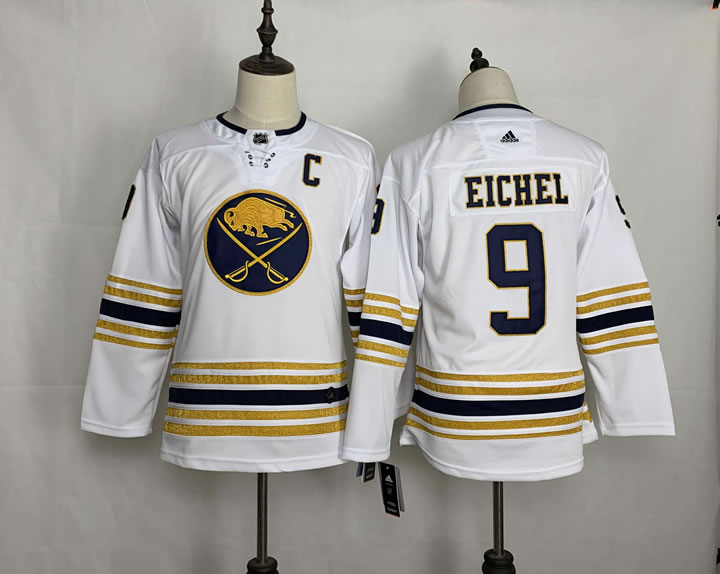 Youth Sabres 9 Jack Eichel White 50th anniversary Adidas Jersey