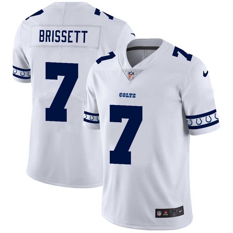 Nike Colts 7 Jacoby Brissett White Team Logos Fashion Vapor Limited Jersey Dyin
