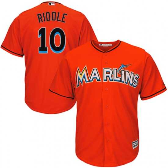 Marlins 10 JT Riddle Orange Cool Base Jersey Dzhi