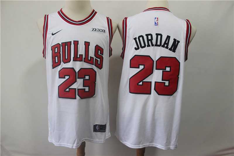 Bulls 23 Michael Jordan White Nike Swingman Jersey (1)