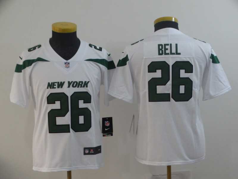 Youth Nike Jets 26 Le'Veon Bell White New 2019 Vapor Untouchable Limited Jersey