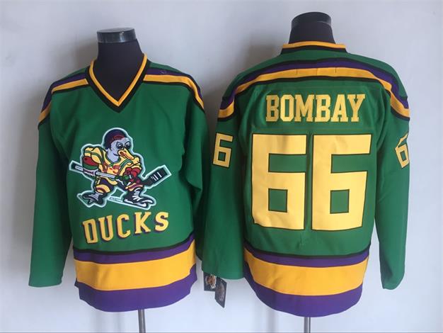 Anaheim Ducks 66 Bombay Green With Yellow CCM Throwback Jersey