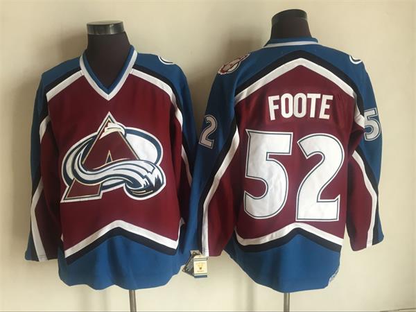 Avalanche 52 Adam Foote Red CCM Throwback Jersey