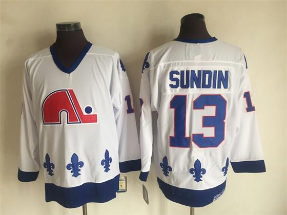 Nordiques 13 Sundin White CCM Throwback Jersey