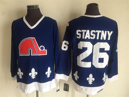 Nordiques 26 Stastny Blue CCM Throwback Jersey