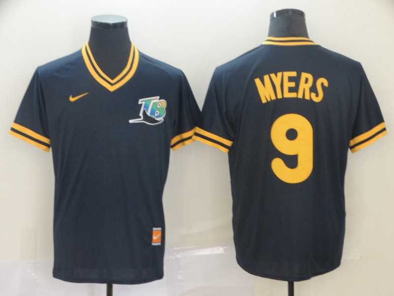 Rays 9 Wil Myers Navy Throwback Jersey (1)