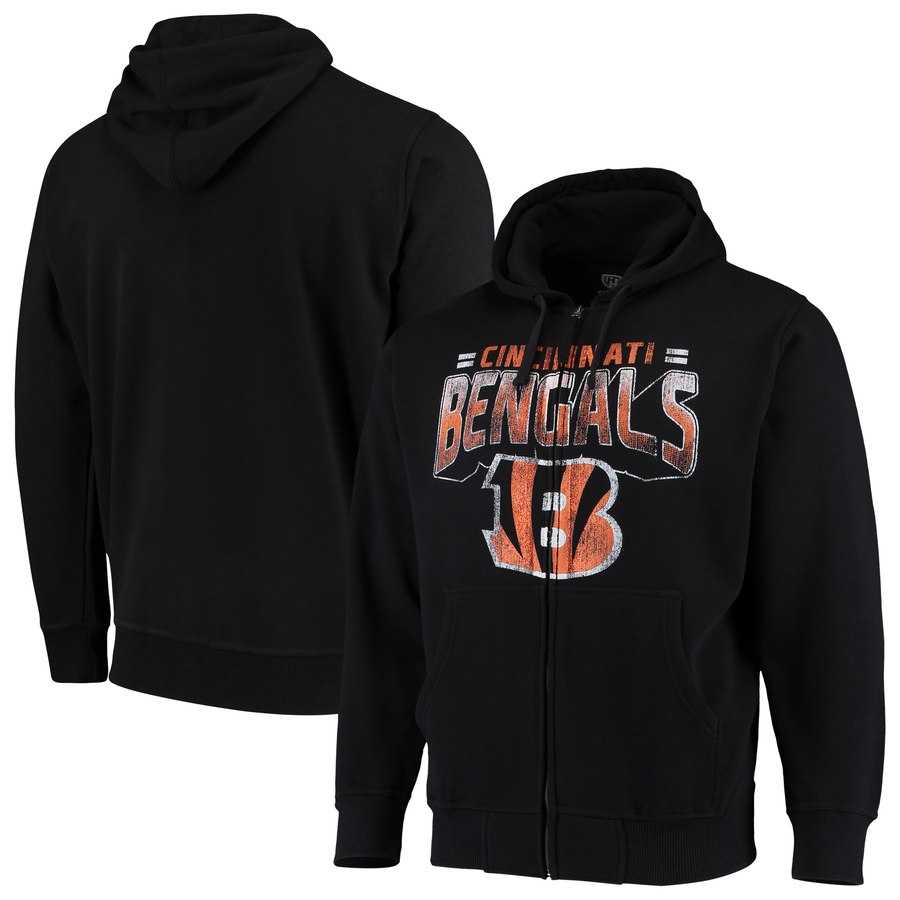 Men's Cincinnati Bengals G III Sports by Carl Banks Perfect Season Full Zip Hoodie Black