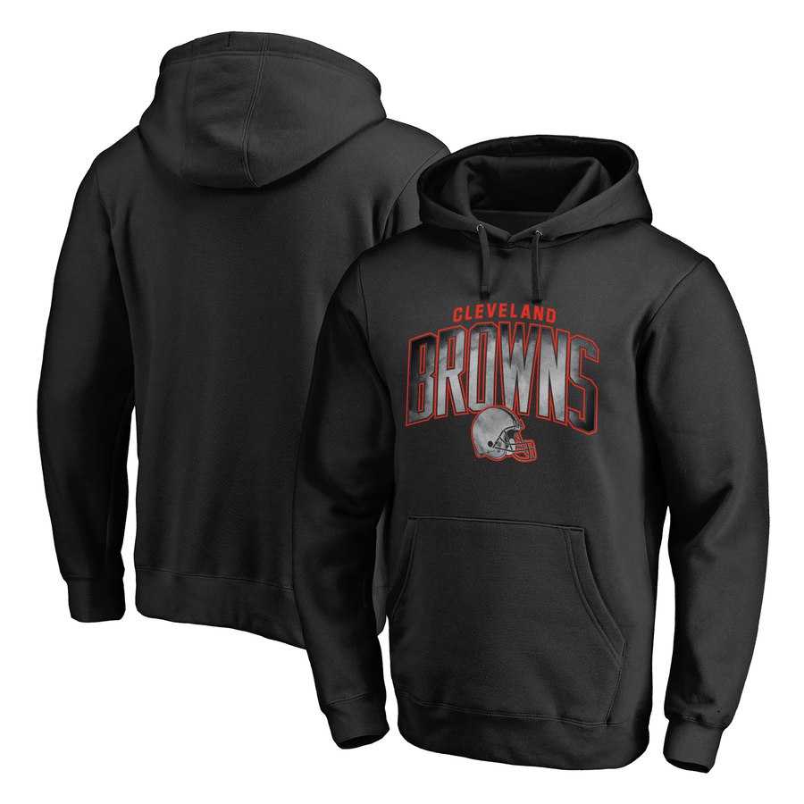 Men's Cleveland Browns NFL Pro Line by Fanatics Branded Arch Smoke Pullover Hoodie Black