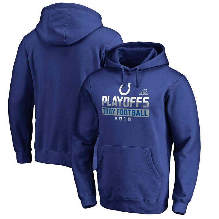 Men's Indianapolis Colts Blue 2018 NFL Playoffs Indy Football Pullover Hoodie