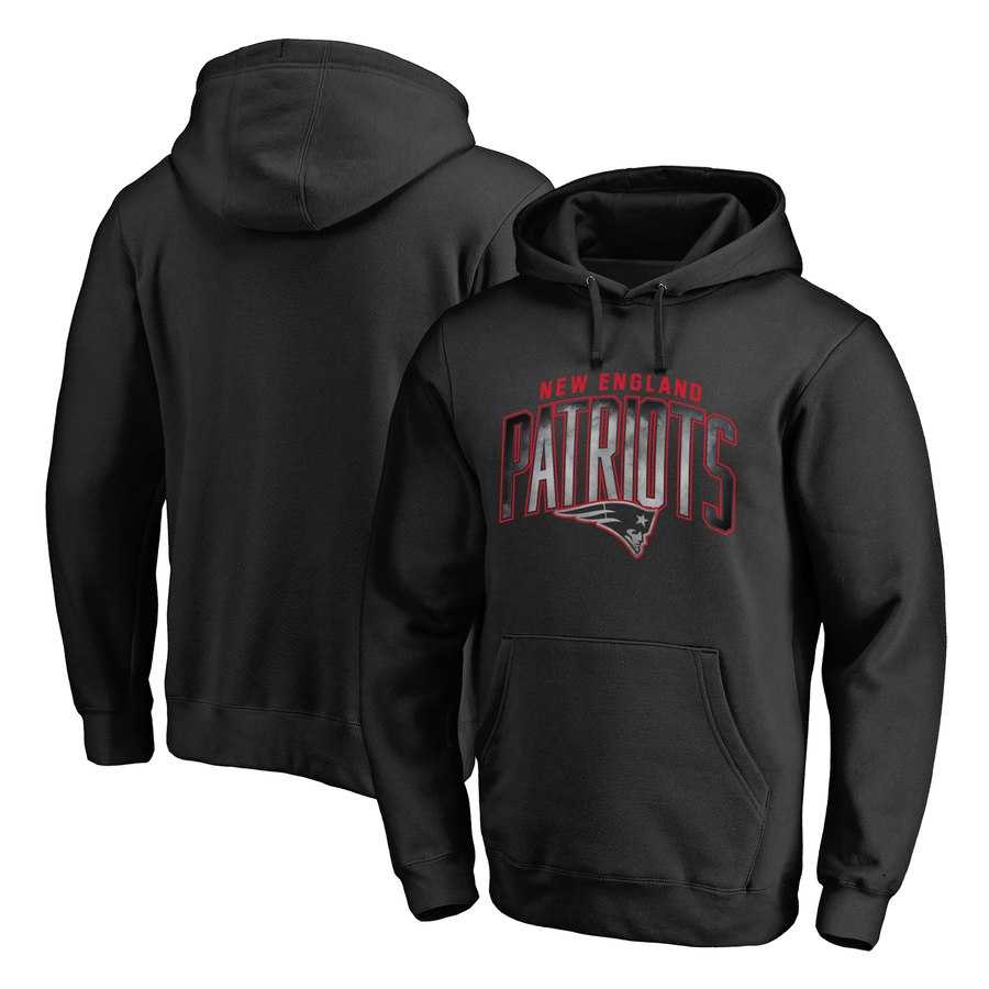 Men's New England Patriots NFL Pro Line by Fanatics Branded Arch Smoke Pullover Hoodie Black