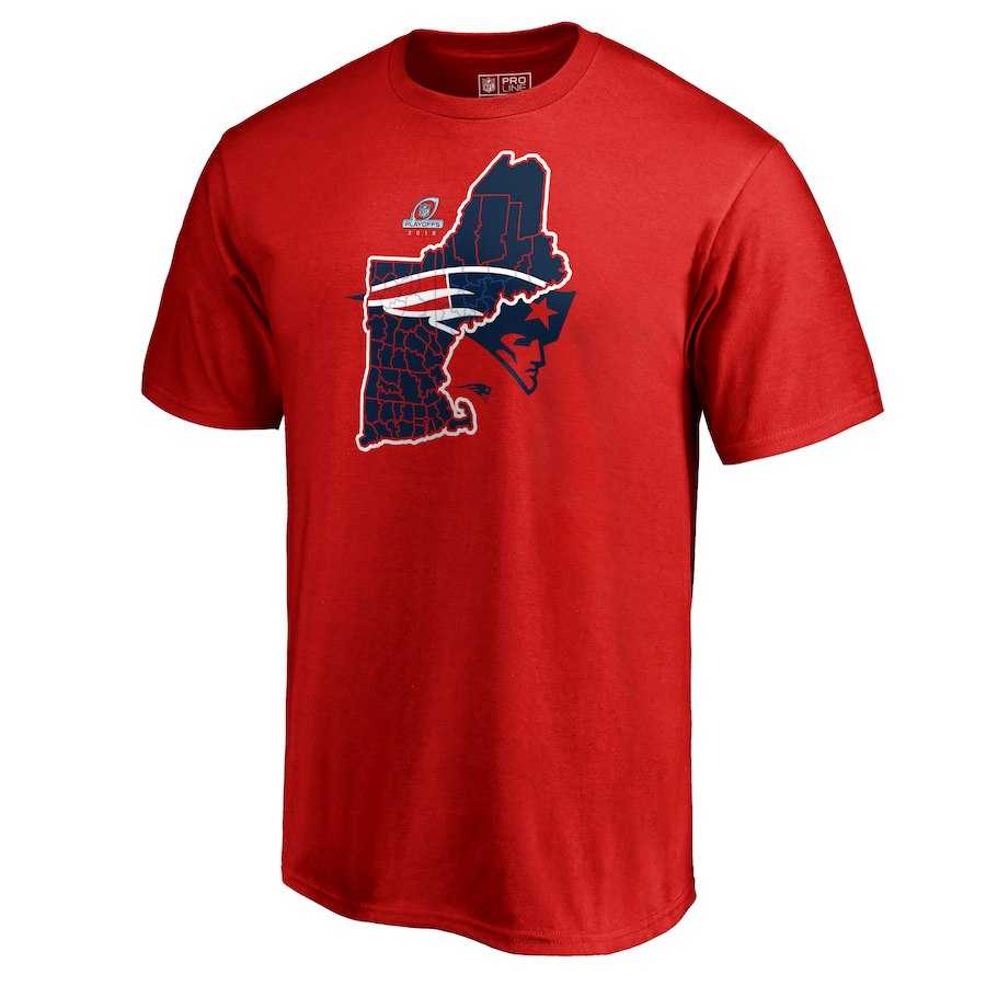 Men's Patriots Red 2018 NFL Playoffs T-Shirt