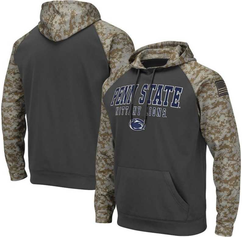 Men's Penn State Nittany Lions Gray Camo Pullover Hoodie