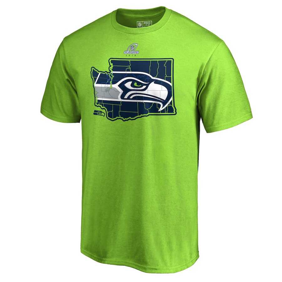 Men's Seahawks Green 2018 NFL Playoffs T-Shirt