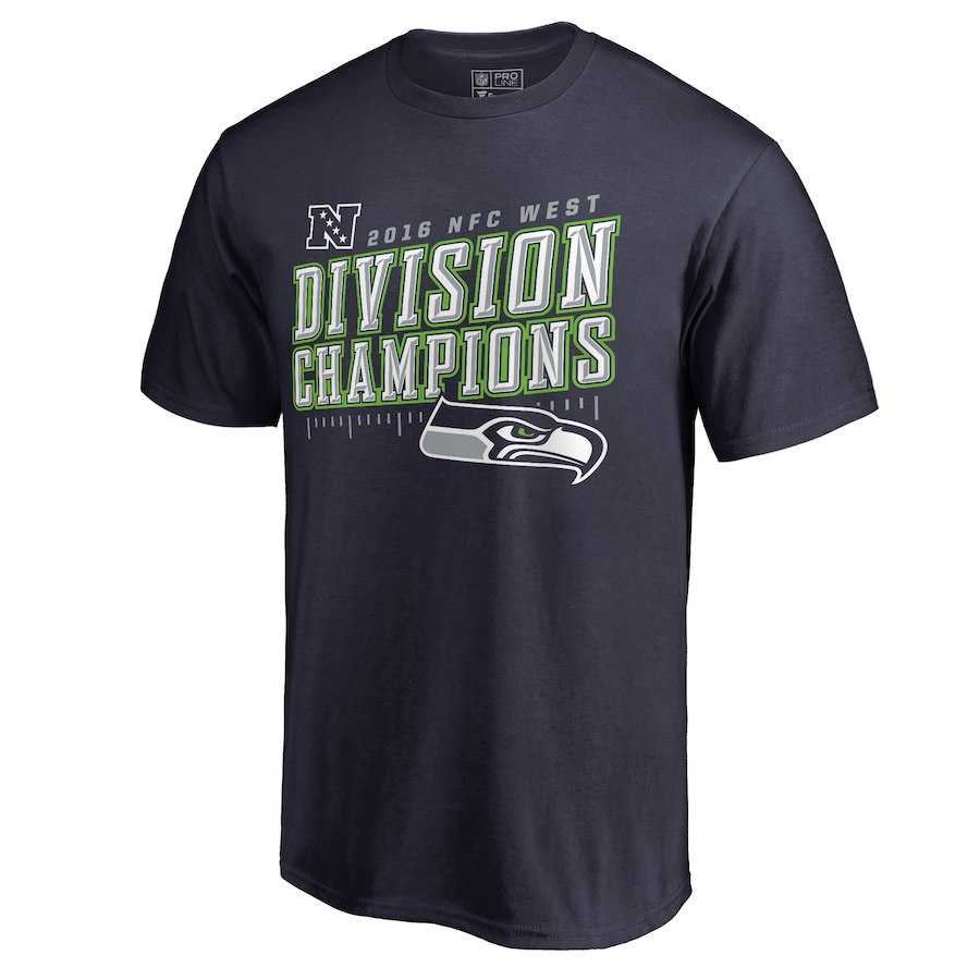 Men's Seahawks Navy 2018 NFL Playoffs Division Champions T-Shirt