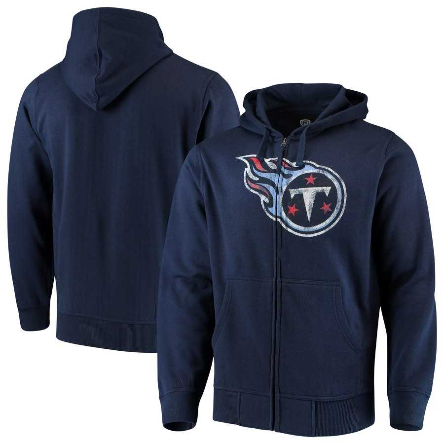 Men's Tennessee Titans G III Sports by Carl Banks Primary Logo Full Zip Hoodie Navy