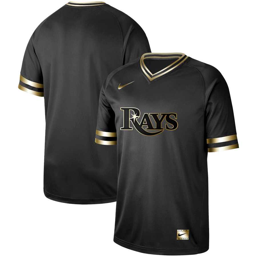 Rays Blank Black Gold Nike Cooperstown Collection Legend V Neck Jersey Dzhi