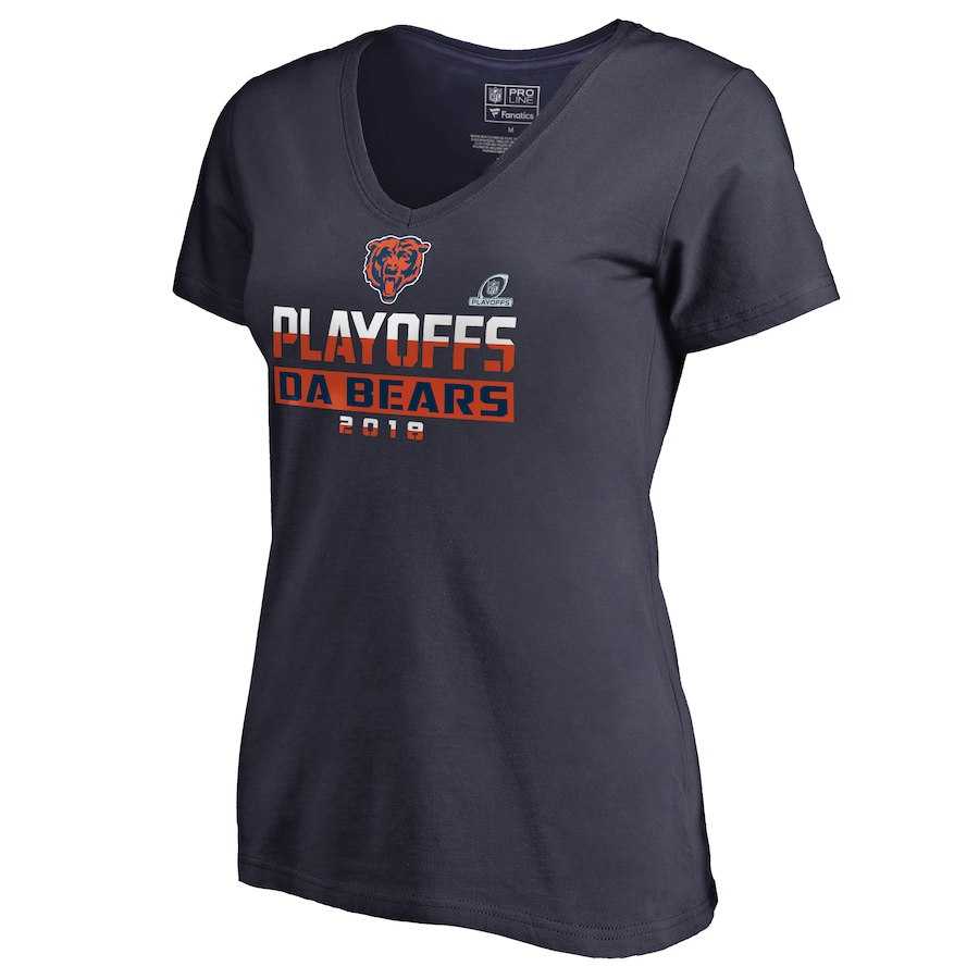 Women Bears Navy 2018 NFL Playoffs DA Bears T-Shirt