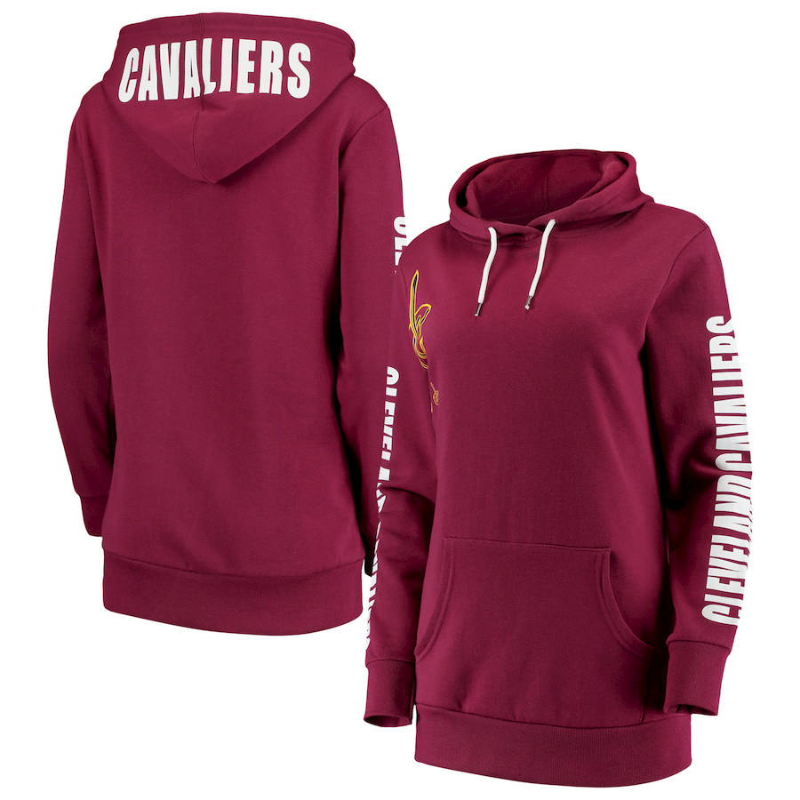 Women Cleveland Cavaliers G III 4Her by Carl Banks Overtime Pullover Hoodie Wine