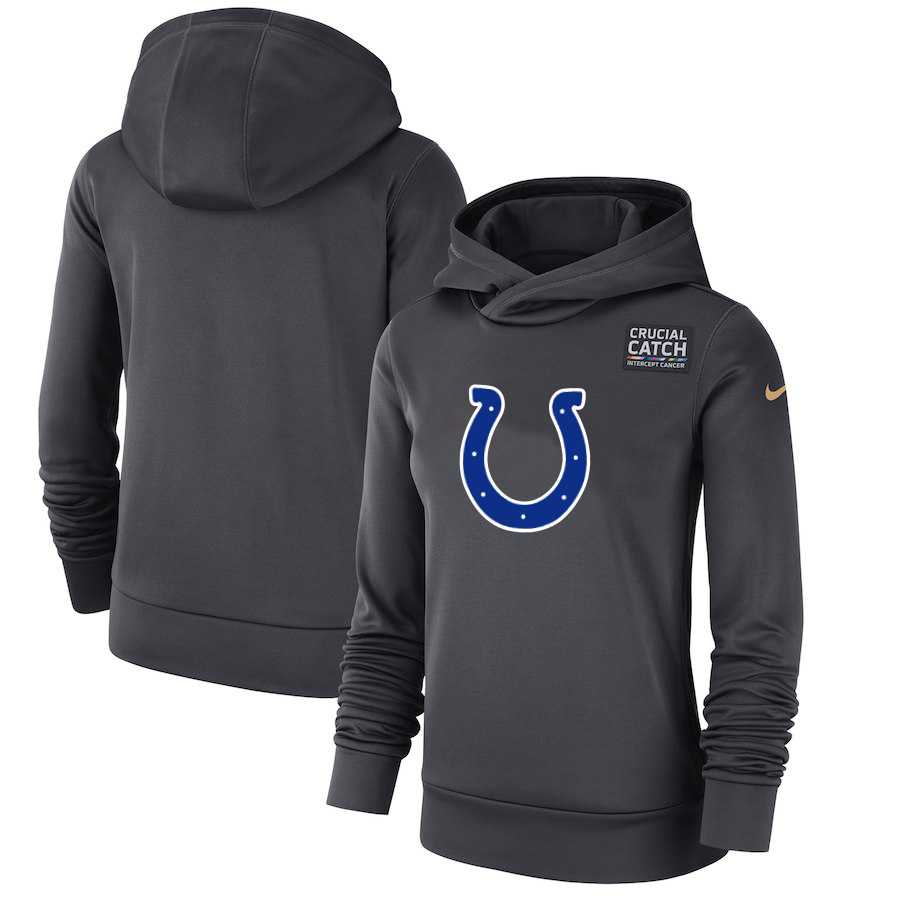Women Indianapolis Colts Anthracite Nike Crucial Catch Performance Hoodie
