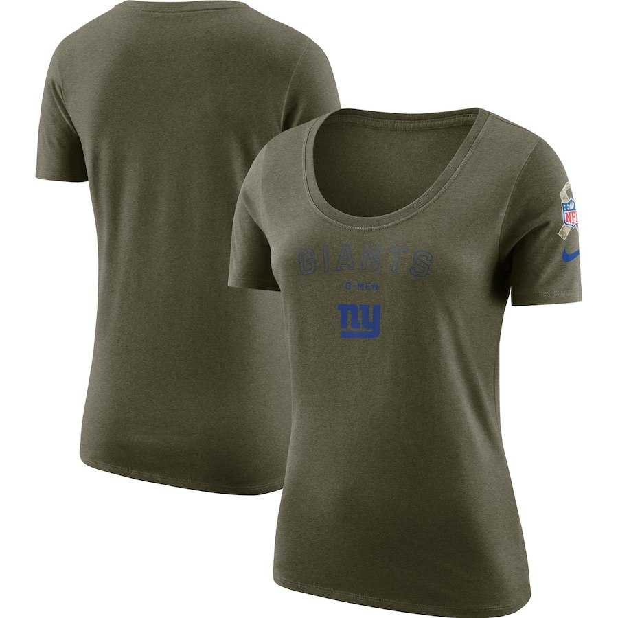Women New York Giants Nike Salute to Service Legend Scoop Neck T-Shirt Olive