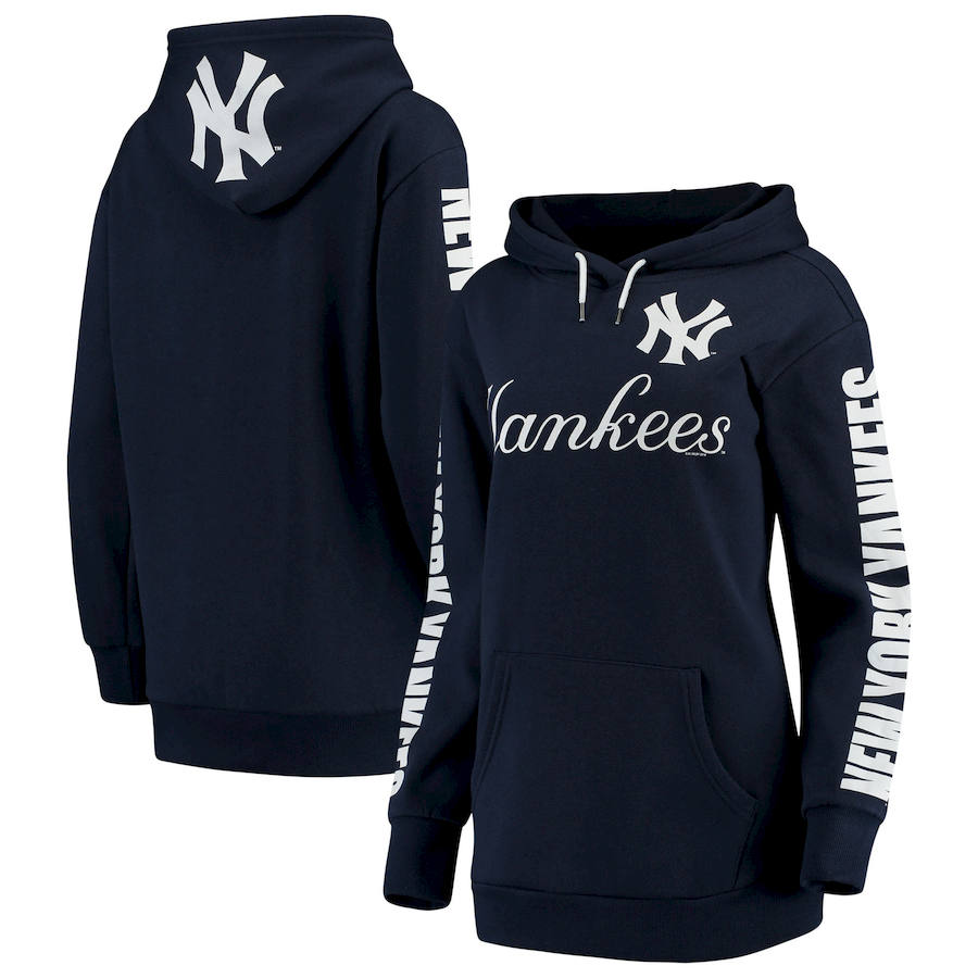 Women New York Yankees G III 4Her by Carl Banks Extra Innings Pullover Hoodie Navy