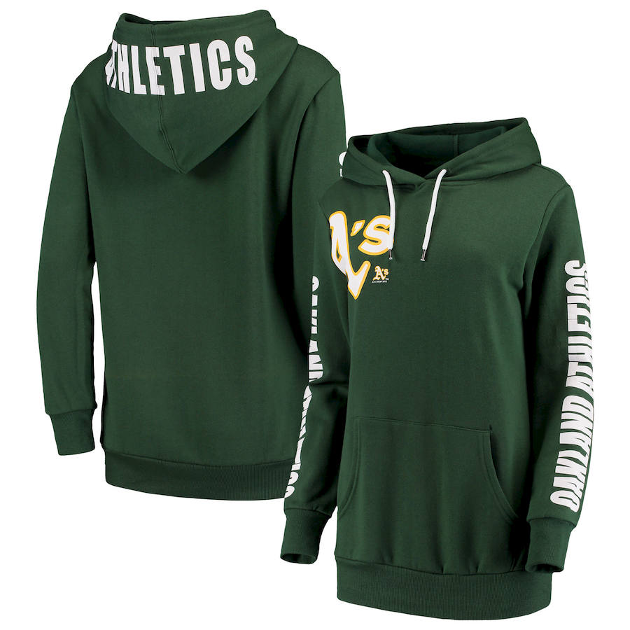 Women Oakland Athletics G III 4Her by Carl Banks 12th Inning Pullover Hoodie Green