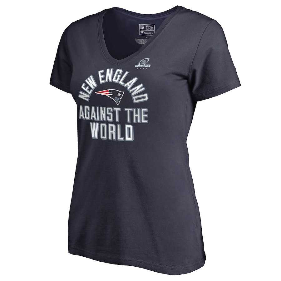 Women Patriots Navy 2018 NFL Playoffs Against The World T-Shirt