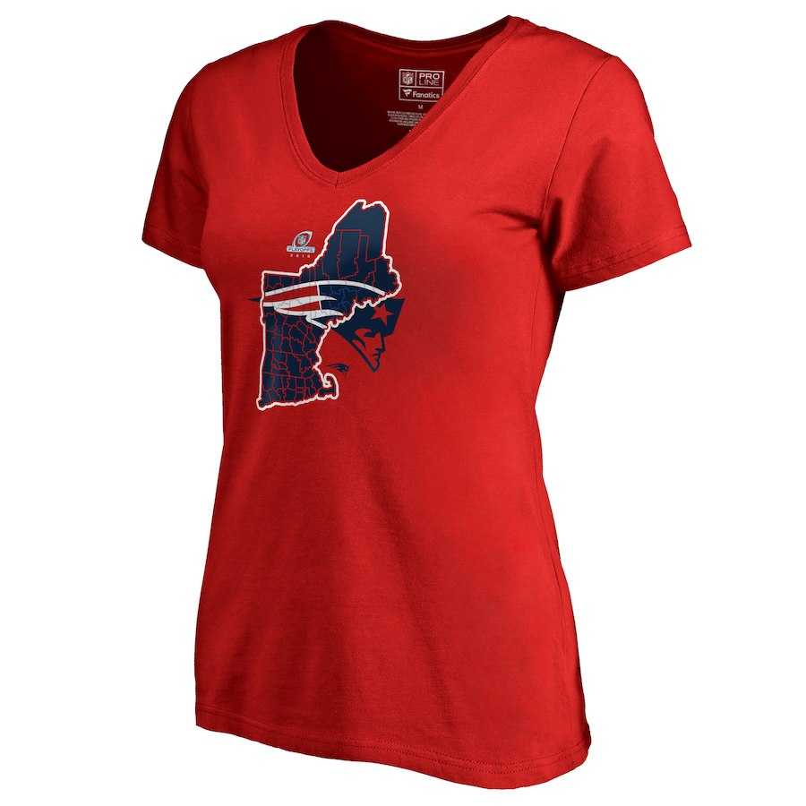 Women Patriots Red 2018 NFL Playoffs T-Shirt