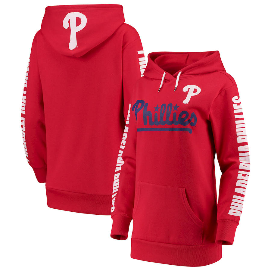 Women Philadelphia Phillies G III 4Her by Carl Banks Extra Innings Pullover Hoodie Red