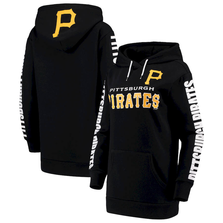 Women Pittsburgh Pirates G III 4Her by Carl Banks Extra Innings Pullover Hoodie Black