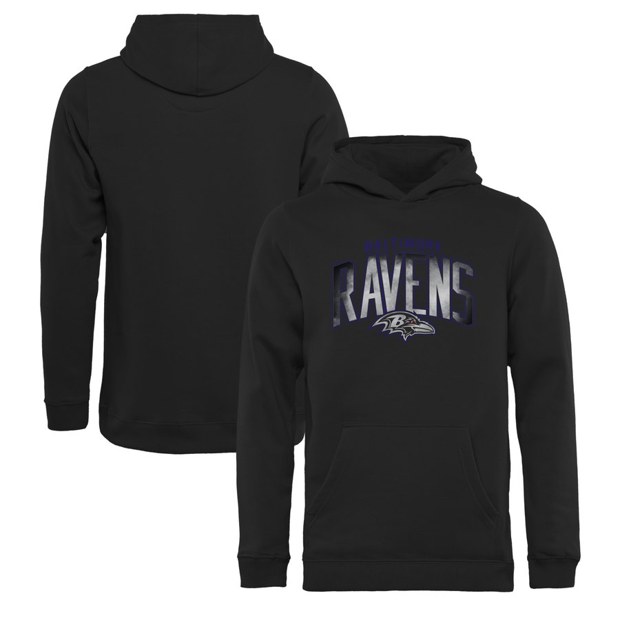 Youth Baltimore Ravens NFL Pro Line by Fanatics Branded Arch Smoke Pullover Hoodie Black