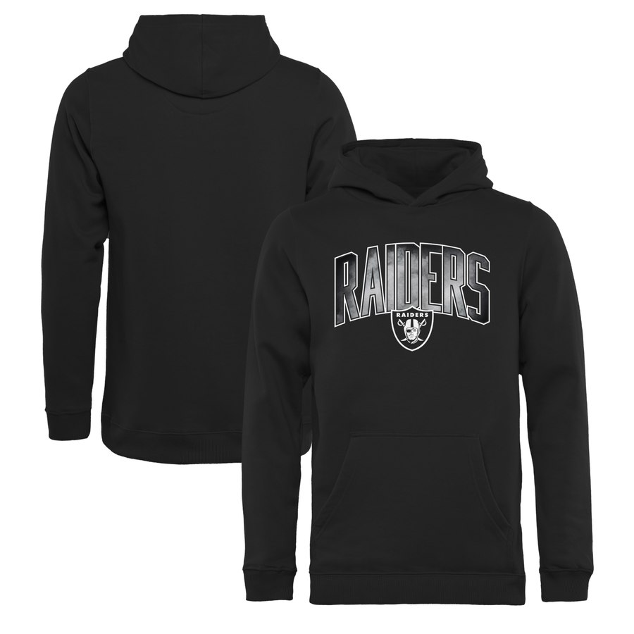 Youth Oakland Raiders NFL Pro Line by Fanatics Branded Arch Smoke Pullover Hoodie Black