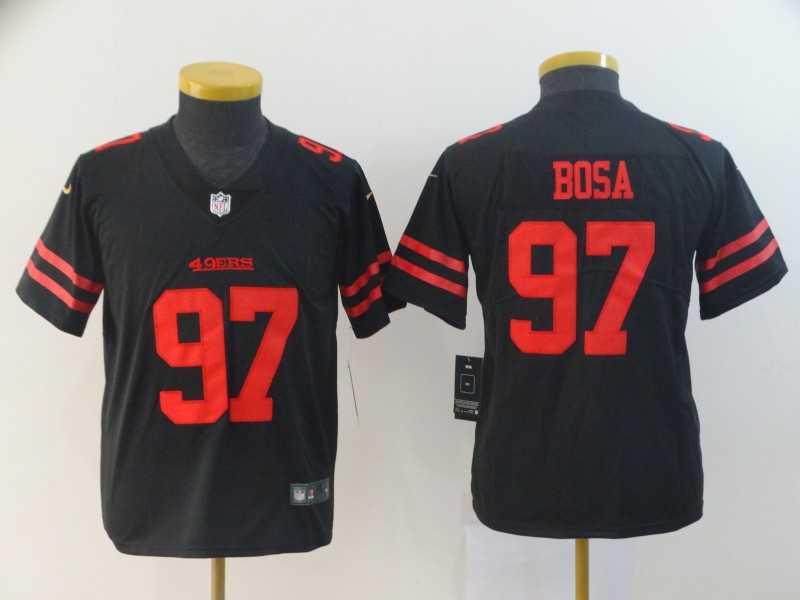 Youth Nike 49ers 97 Nick Bosa Black 2019 NFL Draft First Round Pick Vapor Untouchable Limited Jersey