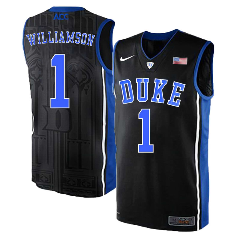 Duke Blue Devils 1 Zion Williamson Black Elite Nike College Basketabll Jersey Dyin