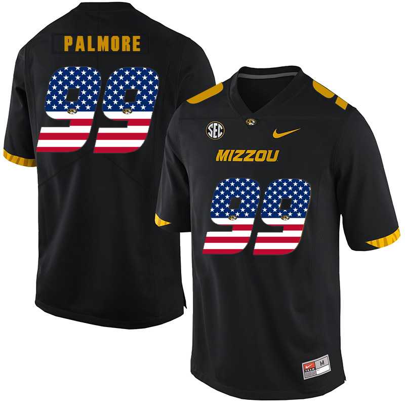 Missouri Tigers 99 Walter Palmore Black USA Flag Nike College Football Jersey Dyin
