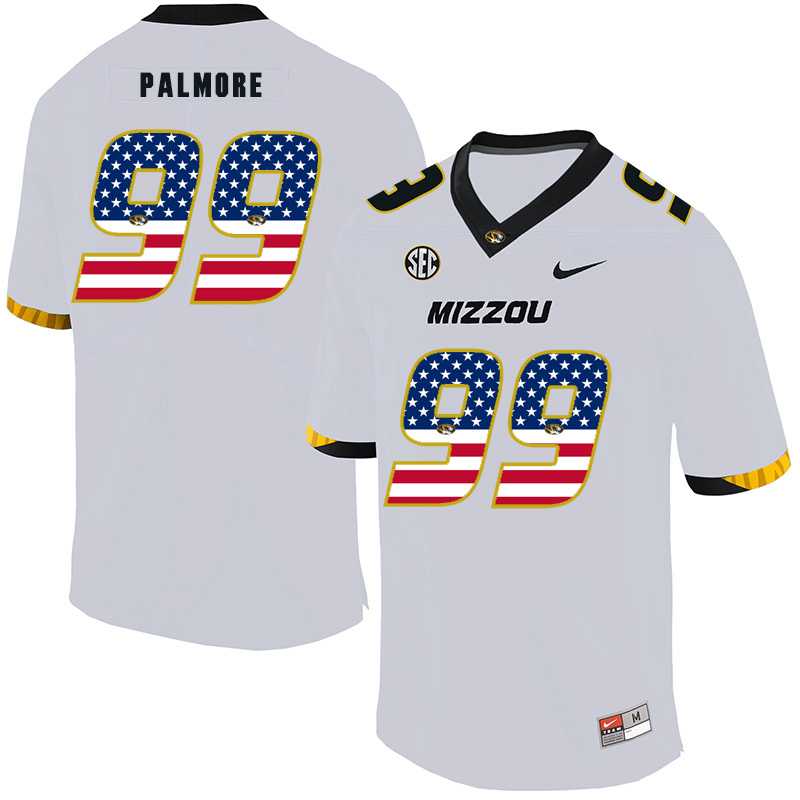 Missouri Tigers 99 Walter Palmore White USA Flag Nike College Football Jersey Dyin