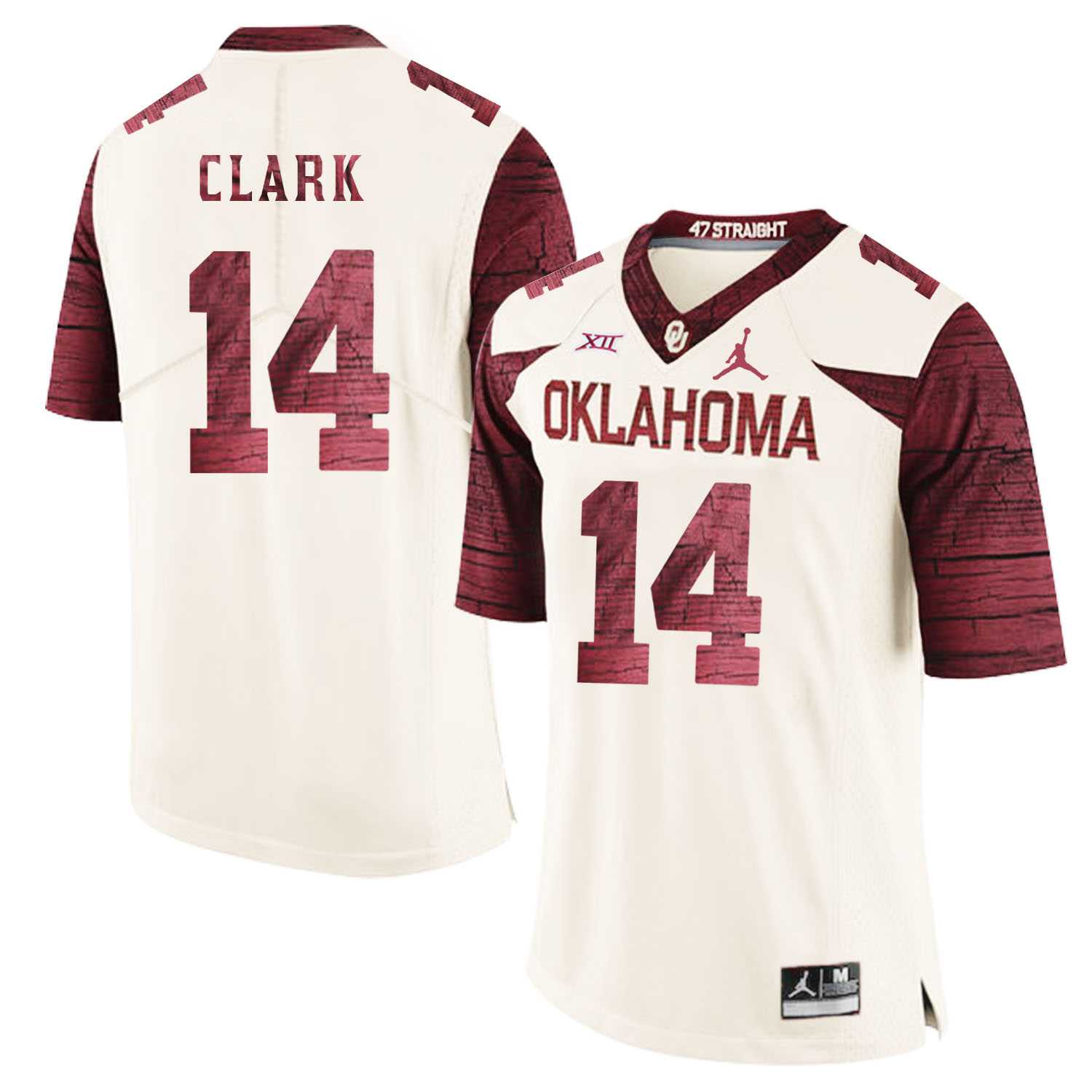 Oklahoma Sooners 14 Reece Clark White 47 Game Winning Streak College Football Jersey Dzhi