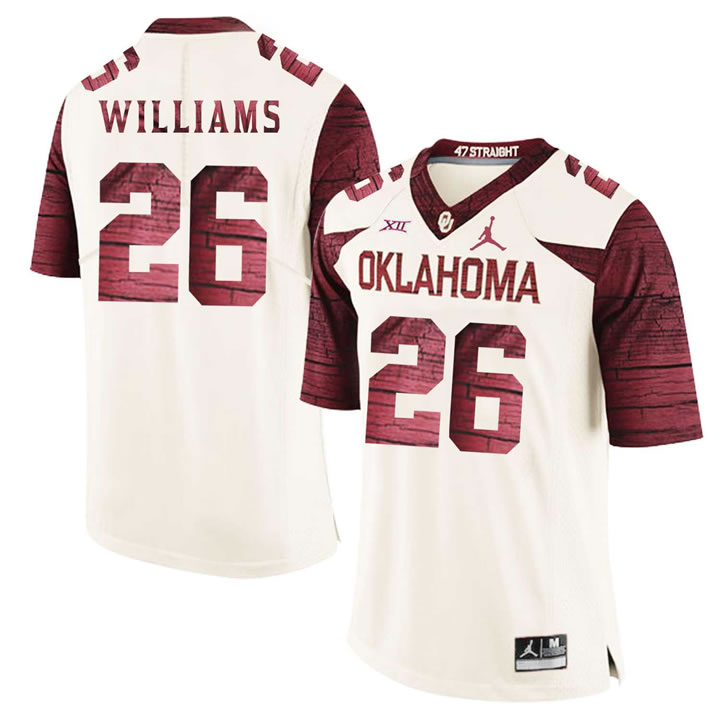 Oklahoma Sooners 26 Damien Williams White 47 Game Winning Streak College Football Jersey Dzhi