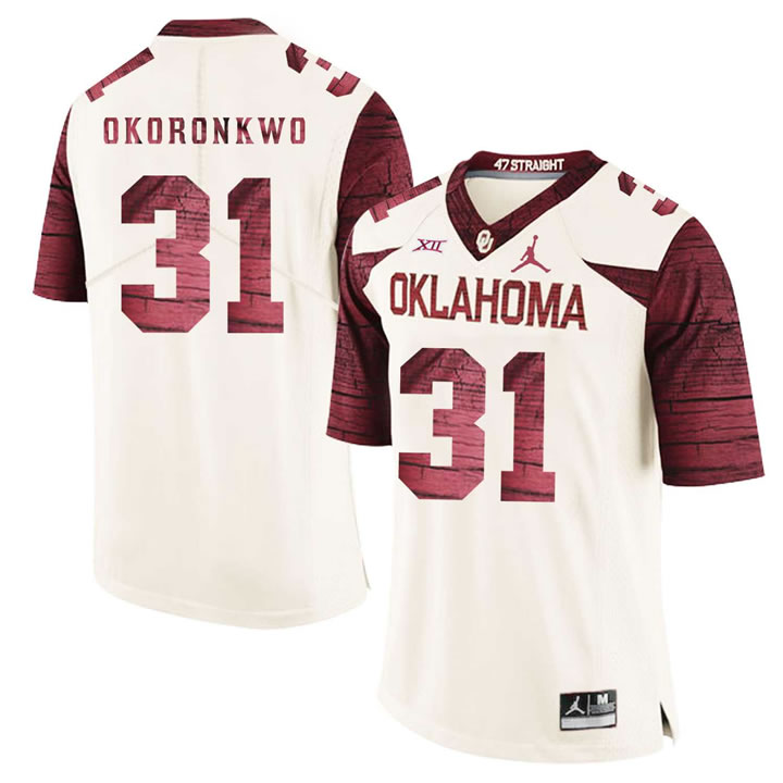 Oklahoma Sooners 31 Obo Okoronkwo White 47 Game Winning Streak College Football Jersey Dzhi