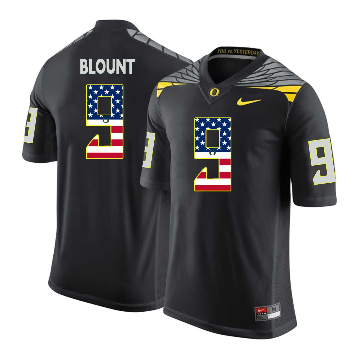 Oregon Ducks 9 LeGarrette Blount Black USA Flag College Football Jersey Dyin