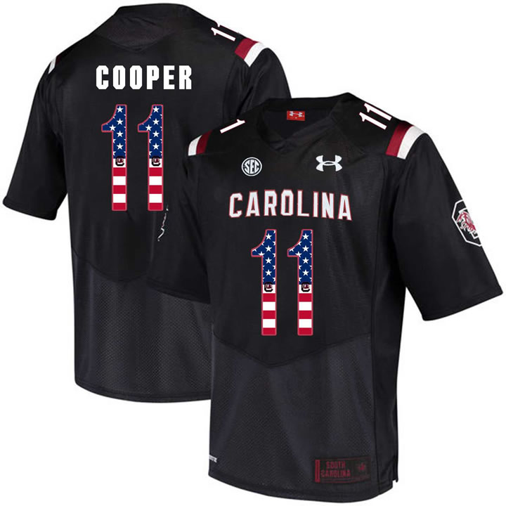 South Carolina Gamecocks 11 Pharoh Cooper Black USA Flag College Football Jersey Dyin